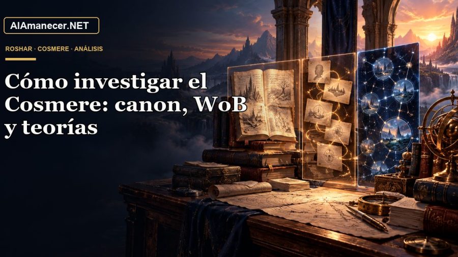 Portada de Cómo investigar el Cosmere: canon, WoB y teorías en AlAmanecer.NET