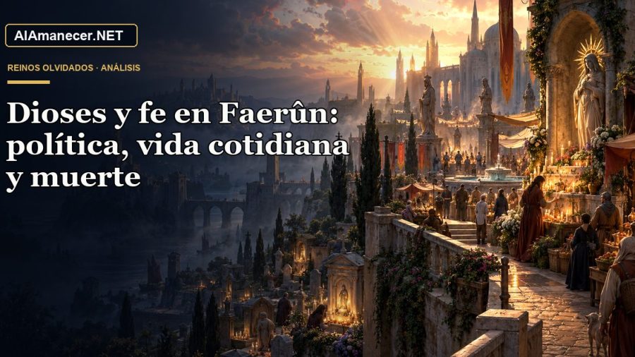 Portada de Dioses y fe en Faerûn: política, vida cotidiana y muerte en AlAmanecer.NET