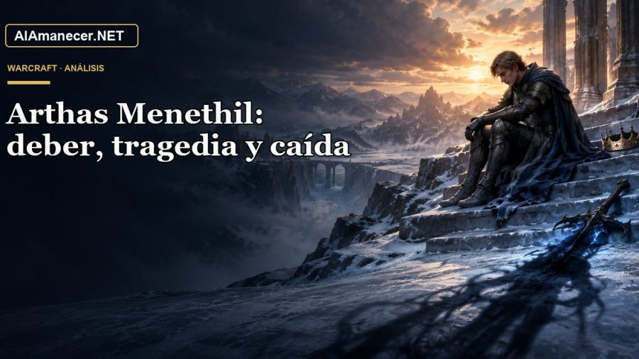 Portada de Arthas Menethil: deber, tragedia y caída en AlAmanecer.NET