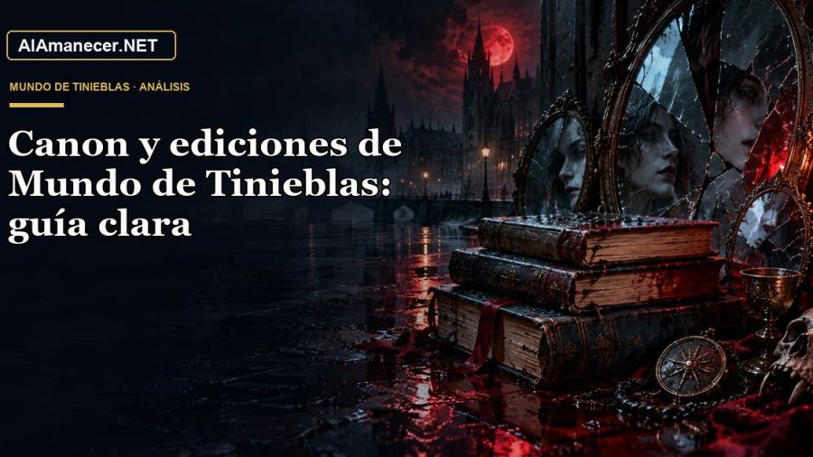 Portada de Canon y ediciones de Mundo de Tinieblas: guía clara en AlAmanecer.NET