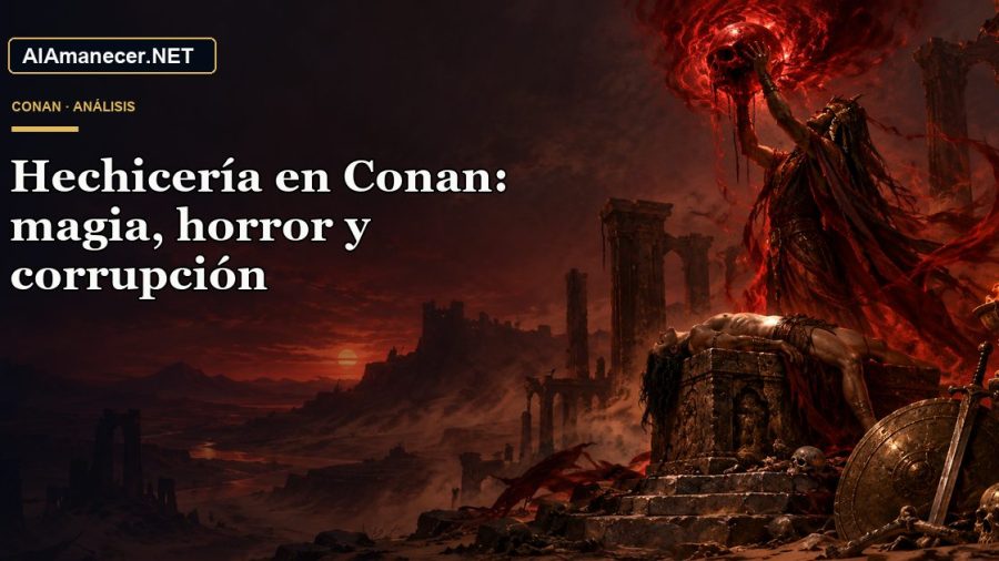 Portada de Hechicería en Conan: magia, horror y corrupción en AlAmanecer.NET