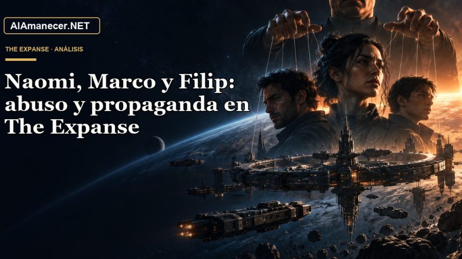 Portada de Naomi, Marco y Filip: abuso y propaganda en The Expanse en AlAmanecer.NET