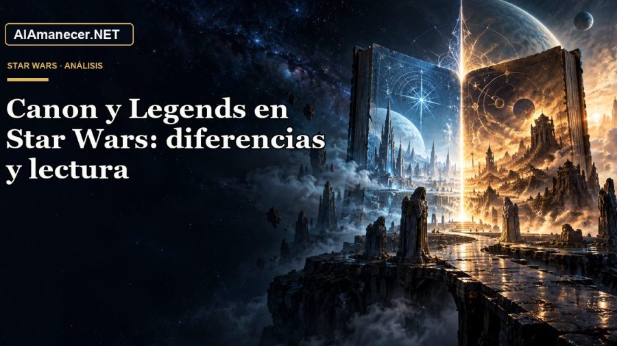 Portada de Canon y Legends en Star Wars: diferencias y lectura en AlAmanecer.NET