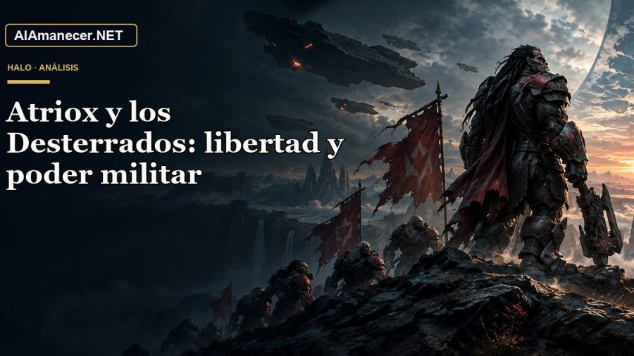 Portada de Atriox y los Desterrados: libertad y poder militar en AlAmanecer.NET