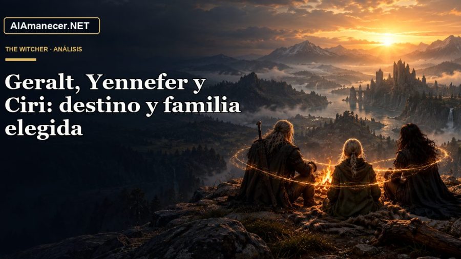 Portada de Geralt, Yennefer y Ciri: destino y familia elegida en AlAmanecer.NET